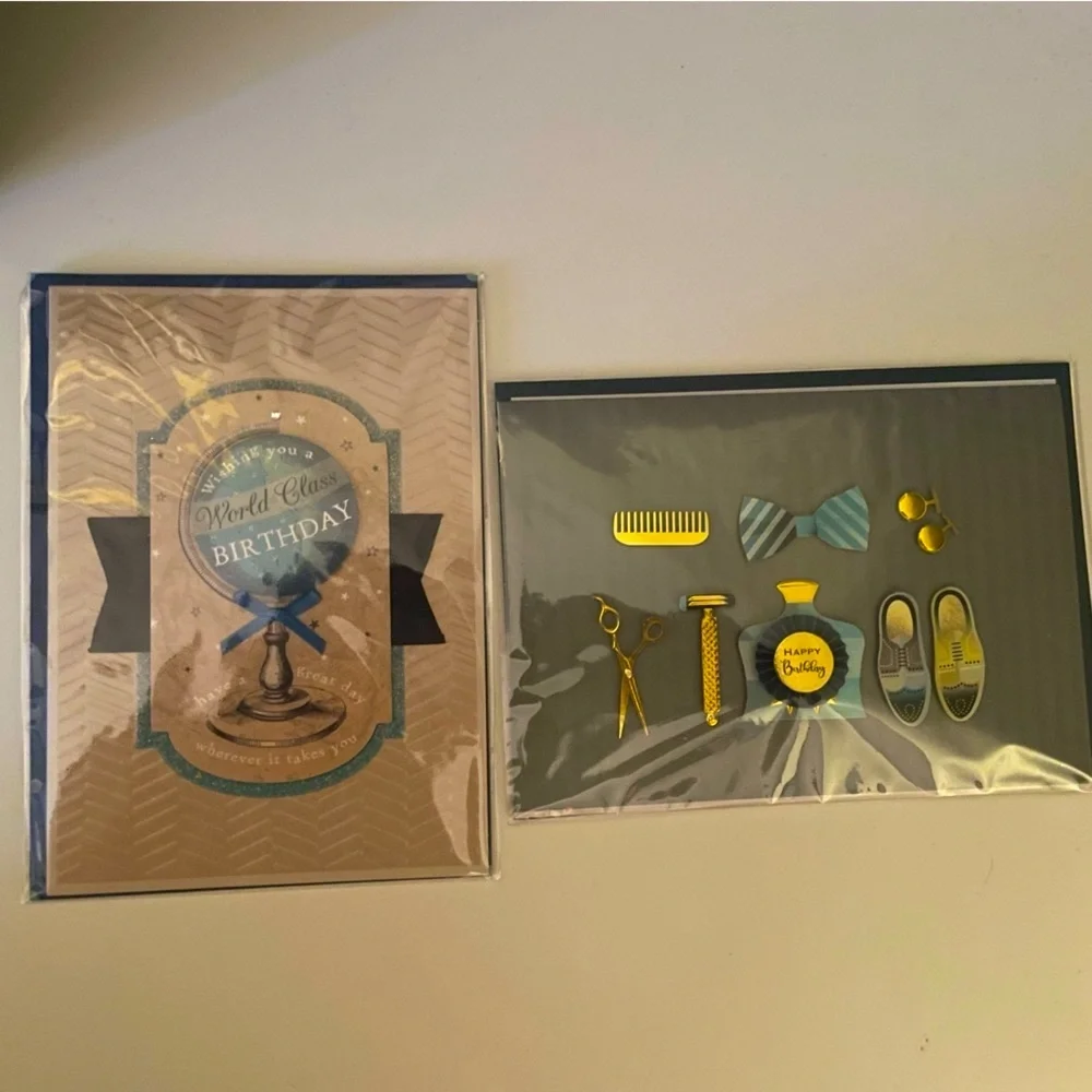 Birthday cards, Men’s (Male) Boy 3D Handmade, Burgoyne Cards, Set of 2, Travel